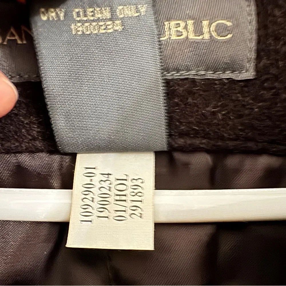 Banana Republic Men's Size XL Wool Cashmere Blend Over Coat Mid Length Button